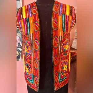 Beautiful vintage bohemian embroidered vest from India.